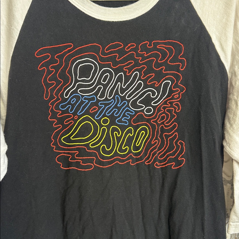 Panic at the disco Black and White Graphic Raglan Tee - Picture 3 of 5